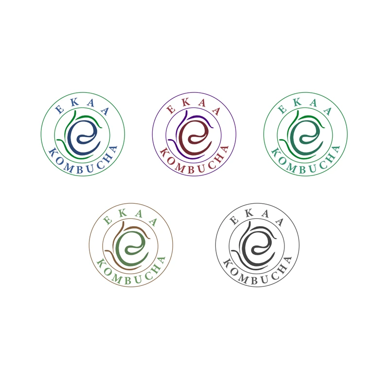 EKAA Kombucha logo variations